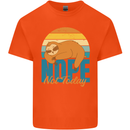 Sloth Nope Not Today Funny Lazy Kids T-Shirt Childrens Orange
