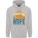 Sloth Nope Not Today Funny Lazy Mens 80% Cotton Hoodie Sports Grey