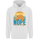 Sloth Nope Not Today Funny Lazy Mens 80% Cotton Hoodie White
