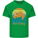 Sloth Nope Not Today Funny Lazy Mens Cotton T-Shirt Tee Top Irish Green