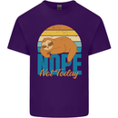 Sloth Nope Not Today Funny Lazy Mens Cotton T-Shirt Tee Top Purple