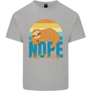 Sloth Nope Not Today Funny Lazy Mens Cotton T-Shirt Tee Top Sports Grey