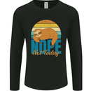 Sloth Nope Not Today Funny Lazy Mens Long Sleeve T-Shirt Black