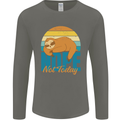 Sloth Nope Not Today Funny Lazy Mens Long Sleeve T-Shirt Charcoal