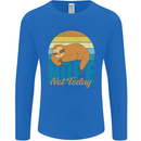 Sloth Nope Not Today Funny Lazy Mens Long Sleeve T-Shirt Royal Blue