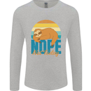 Sloth Nope Not Today Funny Lazy Mens Long Sleeve T-Shirt Sports Grey