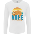 Sloth Nope Not Today Funny Lazy Mens Long Sleeve T-Shirt White
