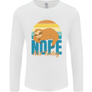 Sloth Nope Not Today Funny Lazy Mens Long Sleeve T-Shirt White