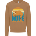 Sloth Nope Not Today Funny Lazy Mens Sweatshirt Jumper Caramel Latte