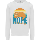 Sloth Nope Not Today Funny Lazy Mens Sweatshirt Jumper White