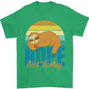 Sloth Nope Not Today Funny Lazy Mens T-Shirt 100% Cotton Irish Green