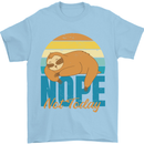 Sloth Nope Not Today Funny Lazy Mens T-Shirt 100% Cotton Light Blue