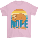 Sloth Nope Not Today Funny Lazy Mens T-Shirt 100% Cotton Light Pink