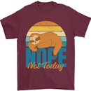 Sloth Nope Not Today Funny Lazy Mens T-Shirt 100% Cotton Maroon