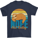 Sloth Nope Not Today Funny Lazy Mens T-Shirt 100% Cotton Navy Blue