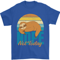 Sloth Nope Not Today Funny Lazy Mens T-Shirt 100% Cotton Royal Blue