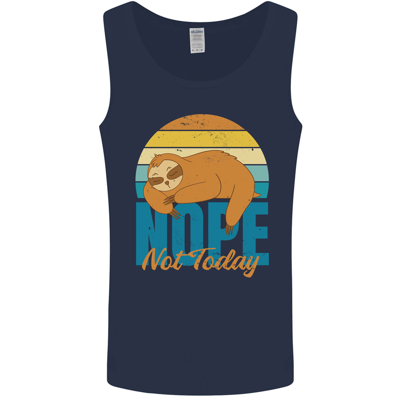 Sloth Nope Not Today Funny Lazy Mens Vest Tank Top Navy Blue