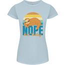 Sloth Nope Not Today Funny Lazy Womens Petite Cut T-Shirt Light Blue