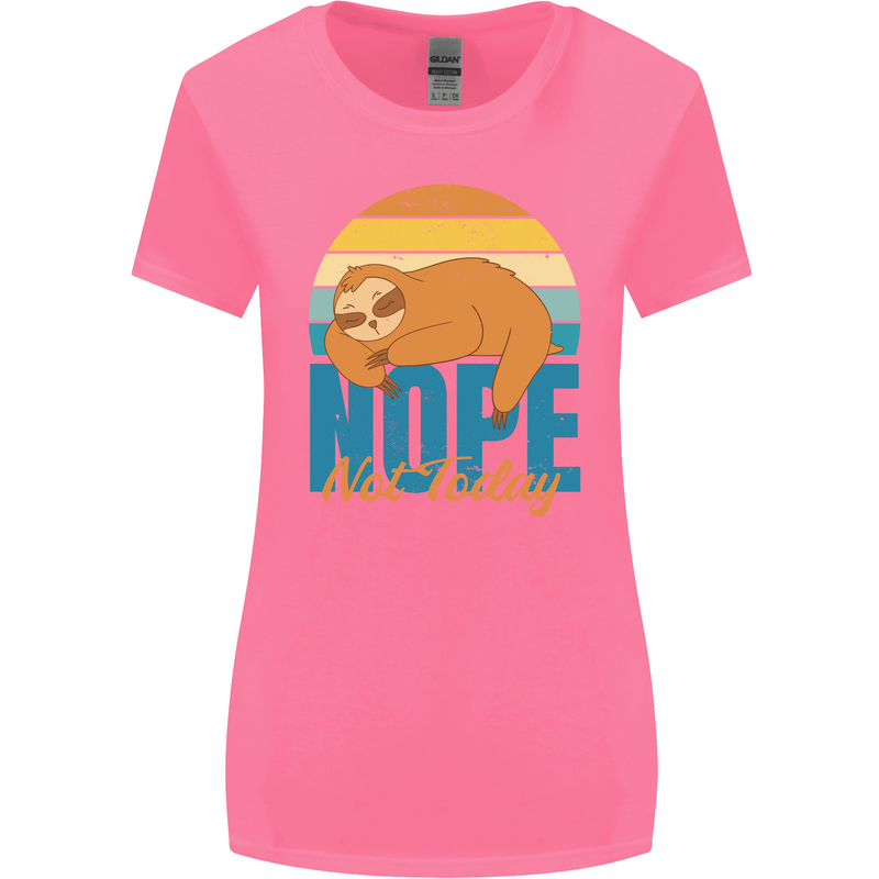 Sloth Nope Not Today Funny Lazy Womens Wider Cut T-Shirt Azalea