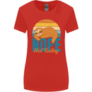 Sloth Nope Not Today Funny Lazy Womens Wider Cut T-Shirt Red