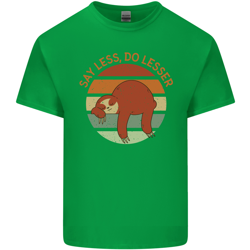 Sloth Say Less Do Lesser Funny Slogan Kids T-Shirt Childrens Irish Green