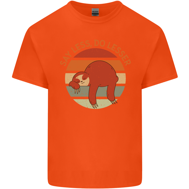 Sloth Say Less Do Lesser Funny Slogan Kids T-Shirt Childrens Orange