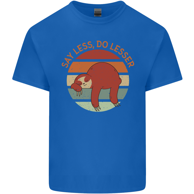 Sloth Say Less Do Lesser Funny Slogan Kids T-Shirt Childrens Royal Blue