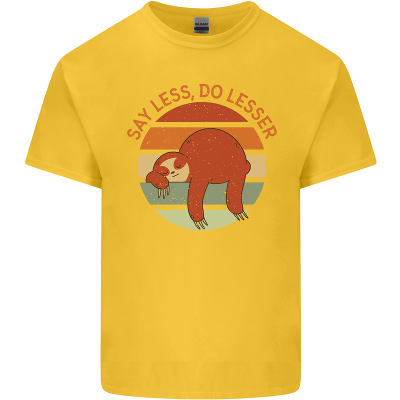 Sloth Say Less Do Lesser Funny Slogan Kids T-Shirt Childrens Yellow
