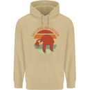 Sloth Say Less Do Lesser Funny Slogan Mens 80% Cotton Hoodie Sand
