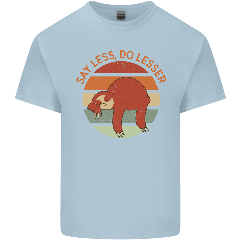 Sloth Say Less Do Lesser Funny Slogan Mens Cotton T-Shirt Tee Top Light Blue