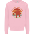 Sloth Say Less Do Lesser Funny Slogan Mens Sweatshirt Jumper Light Pink