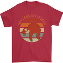 Sloth Say Less Do Lesser Funny Slogan Mens T-Shirt Cotton Gildan Red
