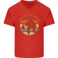Sloth Say Less Do Lesser Funny Slogan Mens V-Neck Cotton T-Shirt Red