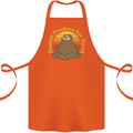 Sloth Tested Positive For Tired Funny Lazy Cotton Apron 100% Organic Orange