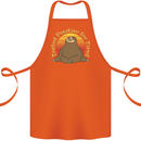 Sloth Tested Positive For Tired Funny Lazy Cotton Apron 100% Organic Orange