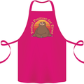 Sloth Tested Positive For Tired Funny Lazy Cotton Apron 100% Organic Pink