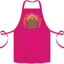 Sloth Tested Positive For Tired Funny Lazy Cotton Apron 100% Organic Pink