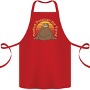 Sloth Tested Positive For Tired Funny Lazy Cotton Apron 100% Organic Red