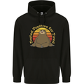 Sloth Tested Positive For Tired Funny Lazy Mens 80% Cotton Hoodie Black
