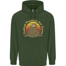 Sloth Tested Positive For Tired Funny Lazy Mens 80% Cotton Hoodie Forest Green