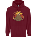 Sloth Tested Positive For Tired Funny Lazy Mens 80% Cotton Hoodie Maroon