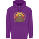 Sloth Tested Positive For Tired Funny Lazy Mens 80% Cotton Hoodie Purple
