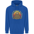 Sloth Tested Positive For Tired Funny Lazy Mens 80% Cotton Hoodie Royal Blue