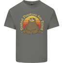 Sloth Tested Positive For Tired Funny Lazy Mens Cotton T-Shirt Tee Top Charcoal