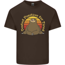 Sloth Tested Positive For Tired Funny Lazy Mens Cotton T-Shirt Tee Top Dark Chocolate