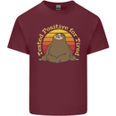Sloth Tested Positive For Tired Funny Lazy Mens Cotton T-Shirt Tee Top Maroon