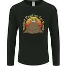 Sloth Tested Positive For Tired Funny Lazy Mens Long Sleeve T-Shirt Black
