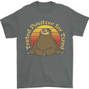 Sloth Tested Positive For Tired Funny Lazy Mens T-Shirt Cotton Gildan Charcoal