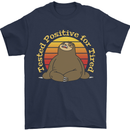 Sloth Tested Positive For Tired Funny Lazy Mens T-Shirt Cotton Gildan Navy Blue