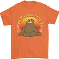 Sloth Tested Positive For Tired Funny Lazy Mens T-Shirt Cotton Gildan Orange